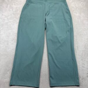 Athleta Pants Women's 2X Venice Wide‎ Leg Teal Green Side Zip Pockets Athleisure